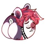  anthro bean big_butt butt chibi collar eye_spot eyes_closed giant_panda hair huge_butt humor male mammal punk punkypanda reaction_image red_hair rysoka solo studded_collar ursid 