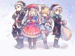  1other 2boys ^_^ androgynous beret black_coat black_gloves blonde_hair blue_eyes boots bow charles_henri_sanson_(fate/grand_order) chevalier_d'eon_(fate/grand_order) child closed_eyes coat fate/grand_order fate_(series) full_body fur_trim gift gloves hair_bow hat long_hair marie_antoinette_(fate/grand_order) mini_hat mini_top_hat multiple_boys sack santa_costume santa_hat santa_lily silver_hair smile star starry_background top_hat twintails wanko_(takohati8) wolfgang_amadeus_mozart_(fate/grand_order) younger 