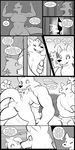  anthro areola big_breasts breasts cage canine comic digital_media_(artwork) english_text female gnoll lagotrope lean_muscle lizardman mammal melee_weapon monochrome muscular nipples nude pussy reptile scalie speech_bubble story_seeker straddling sword text thick_thighs thought_bubble voluptuous weapon wide_hips 