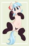  2017 blue_eyes cat_lingerie chest_tuft clothing coco_pommel_(mlp) cute cyan_hair earth_pony equine eyebrows eyelashes female flower flower_in_hair friendship_is_magic fur hair horse legwear lingerie looking_at_viewer lying makeup mammal mascara multicolored_hair my_little_pony navel on_back open_mouth panties plant pony short_hair simple_background solo spread_legs spreading stockings thick_thighs toroitimu tuft two_tone_hair underwear 