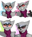  2014 anthro asphyxiation blush choking digital_media_(artwork) drooling eye_roll fur fyrefly grey_fur half-closed_eyes invalid_tag looking_at_viewer male mammal neck_grab open_mouth procyonid purple_fur raccoon saliva sequence signature simple_background sly_cooper sly_cooper_(series) teeth tongue unconscious video_games 
