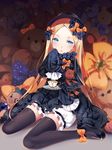  :o abigail_williams_(fate/grand_order) bad_id bad_pixiv_id bangs black_bow black_dress black_footwear black_hat black_legwear blonde_hair bloomers blue_eyes blush bow bug butterfly cup dress fate/grand_order fate_(series) forehead full_body hair_bow hat head_tilt hmniao holding_saucer insect long_hair long_sleeves looking_at_viewer mary_janes object_hug orange_bow parted_bangs parted_lips polka_dot polka_dot_bow saucer shoes sitting sleeves_past_fingers sleeves_past_wrists solo spoon stuffed_animal stuffed_toy teacup teddy_bear thighhighs underwear very_long_hair wariza white_bloomers 