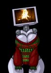 animated big_breasts bottomless breasts christmas clothed clothing fire fireplace holidays limebot limebreaker machine not_furry robot sweater television thick_thighs 