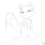  2018 anthro breasts canine featureless_chest featureless_crotch female fox half-closed_eyes looking_at_viewer mammal monochrome nude signature small_breasts solo xylas 