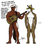  ! 2015 5_toes anthro balls barefoot beard bgn biped brown_balls brown_eyes brown_fur brown_nipples brown_penis brown_tail casual_nudity countershade_torso countershading cowboy_hat dialogue digital_media_(artwork) donkey duo english_text equine eyes_closed facial_hair feet flaccid foreskin front_view fur guitar hat haw holding_musical_instrument holding_object horse humanoid_feet long_foreskin male mammal multicolored_fur musical_instrument nipples nude penis plantigrade playing_guitar playing_music ryman signature simple_background snout standing text toes two_tone_fur uncut white_background white_countershading white_fur white_penis 