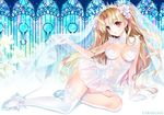  alternate_costume ankle_ribbon arm_support artist_name bangs blonde_hair blue_footwear blush breasts bridal_veil carnelian cleavage cleavage_cutout dress earrings elbow_gloves ereshkigal_(fate/grand_order) eyebrows_visible_through_hair fate/grand_order fate_(series) flower full_body gloves groin hair_flower hair_ornament hand_up jewelry leaning_to_the_side long_hair looking_at_viewer medium_breasts no_panties parted_bangs parted_lips reclining red_eyes ribbon see-through shiny shiny_hair shoes sleeveless sleeveless_dress smile solo thighhighs thighs tiara two_side_up veil very_long_hair white_dress white_gloves white_legwear white_ribbon 