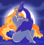  big_breasts breasts colored eyes_closed female fire kissing legendary_pok&eacute;mon lugia male male/female night nintendo pok&eacute;mon pok&eacute;mon_(species) rapidash reia sex video_games water zp92 