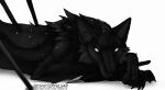 black_body black_fur canid canine canis female feral fur greyscale hi_res mammal monochrome shifterpulsar simple_background sketch solo white_eyes wolf