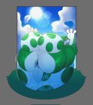 2022 3_toes anthro anus balls big_balls big_butt biped butt derius digital_media_(artwork) egg feet genitals green_yoshi hi_res huge_balls huge_butt huge_thighs hyper hyper_balls hyper_butt hyper_genitalia hyper_hips hyper_thighs male mario_bros nintendo perineum rear_view simple_background smile solo thick_thighs toes wide_hips yoshi