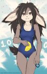 anthro clothing elronya fan_character female freckles hair lagomorph leporid long_hair mammal rabbit ronya short_tail solo suvi_(elronya) swimwear tail