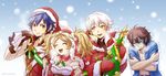  blonde_hair blue_eyes blue_hair brown_hair cape christmas fire_emblem fire_emblem:_kakusei fire_emblem_heroes frederik_(fire_emblem) hat krom liz_(fire_emblem) long_hair male_focus male_my_unit_(fire_emblem:_kakusei) my_unit_(fire_emblem:_kakusei) santa_costume santa_hat sayoyonsayoyo short_hair smile snow twintails white_hair 