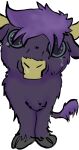 big_eyes bodily_fluids bovid bovine brass-tax cattle feral fur highland_cattle horn male mammal purple_body purple_fur solo tail tears