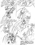 alyn_gryphon anthro avian breasts english_text female genitals gryphon leaking monochrome multi_genitalia multi_penis mythological_avian mythology orgasm penetration penis penis_tentacles pussy solo tentacles text vaginal vaginal_penetration