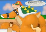 anthro big_butt bowser butt butt_sniffing dialogue duo eyes_closed human ivory-dove koopa male male/male mammal mario mario_bros nintendo nose_to_anus obese obese_male overweight overweight_male raised_tail scalie size_difference sniffing speech_bubble tail