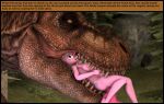 3d_(artwork) absurd_res alternate_version_at_source anthro bodily_fluids breasts comic digital_media_(artwork) dinosaur duo earth_pony equid equine female female/female feral forced friendship_is_magic hair hasbro hi_res horse lying mammal my_little_pony nipples nude on_back on_tongue pink_body pink_hair pinkie_pie_(mlp) plantigrade pony reptile saliva saliva_string scalie source_filmmaker stuffguy123 text theropod tyrannosaurid tyrannosaurus tyrannosaurus_rex unwilling_prey unwilling_vore vore