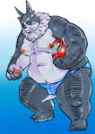 2023 anthro belly big_belly bulge clothing hi_res humanoid_hands kemono lifewonders male moobs nipples overweight overweight_male raozone solo tokyo_afterschool_summoners tsathoggua underwear