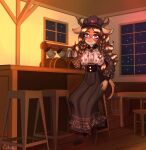 absurd_res alcohol anastasia beer beverage bovid bovine caliluminos cattle drunk female hi_res horn invalid_tag mammal solo substance_intoxication tavern ych