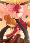  animal_ears apron bad_id bad_pixiv_id bell bell_collar breasts cat_paws collar fangs fate/grand_order fate_(series) food fox_ears fox_tail from_behind fruit gloves hair_ribbon highres large_breasts looking_at_viewer looking_back mariial no_panties open_mouth orange paw_gloves paw_shoes paws pelvic_curtain pink_hair ponytail ribbon shoes solo tail tamamo_(fate)_(all) tamamo_cat_(fate) yellow_eyes 