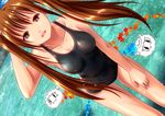  :d black_swimsuit blue_sky breasts brown_hair competition_swimsuit day eiyuu_densetsu estelle_bright long_hair medium_breasts one-piece_swimsuit open_mouth outdoors red_eyes sky smile solo sora_no_kiseki standing swimsuit twintails wading water yamaoyaji 