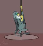 animated avian dancing female feral friendship_is_magic gabby_(mlp) grin gryphon hasbro my_little_pony mythological_avian mythology pole pole_dancing smile solo sombird spinning stripper_pole wings