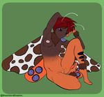  2017 antennae anthro arthropod breasts digital_media_(artwork) female fur hair insect looking_at_viewer moth nipples nude pinup pose punishedkom pussy simple_background solo wings 