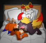 &lt;3 absurd_res animal_genitalia animal_penis anthro bed bedroom bedroom_sex blush bodily_fluids braixen breasts canid canine canine_genitalia canine_penis cum cum_on_belly cum_on_body cum_on_face cum_on_own_face cum_on_self dominant dominant_female duo ejaculation erection female fur furniture generation_6_pokemon genital_fluids genitals gnar_(lol) hi_res joahanyo league_of_legends looking_pleasured male male/female mammal navel navel_piercing nintendo nipples nude open_mouth orange_body orange_fur orgasm penis piercing pokemon pokemon_(species) pussy pussy_ejaculation pussy_job riot_games sex solo submissive submissive_male tail thick_thighs vaginal_fluids yellow_body yellow_fur yordle