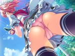  akaza amasaka_miko game_cg henshin_3 may-be_soft panties phone pink_hair seifuku skirt takoluka thighhighs underwear upskirt 