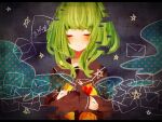  blush closed_eyes envelope green_hair gumi heart holding holding_envelope non-web_source ribbon rinndouk school_uniform star_(symbol) vocaloid yellow_ribbon 