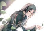  atoatto black_hair facial_mark fire_emblem fire_emblem:_akatsuki_no_megami fire_emblem:_souen_no_kiseki leaf long_hair low_ponytail male_focus ponytail red_eyes robe signature solo soren 