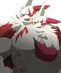  anal_penetration blush chubby cum cum_in_ass cum_inside fur gay hands-free hindpaw konbu male markings messy nintendo orgasm overweight paws penetration penis pok&#233;mon pokemon red_markings sweat tears video_games white_fur zangoose 