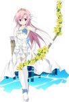  arrow artist_request bare_shoulders bow_(weapon) dress elbow_gloves flower full_body gloves grey_footwear hair_ribbon high_heels holding holding_bow_(weapon) holding_weapon leeds_(oshiro_project) long_hair official_art oshiro_project oshiro_project_re pink_hair purple_eyes quiver ribbon sleeveless sleeveless_dress solo thighhighs tiara transparent_background weapon white_dress white_gloves white_legwear white_ribbon 