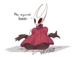 2024 anthro arthropod big_breasts breast_drop breasts dialogue digital_media_(artwork) dreamerknight english_text fair_argument_(meme) female hi_res hollow_knight hornet_(hollow_knight) huge_breasts humor insect meme solo sound_effects team_cherry text under_boob