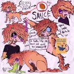 ambiguous_gender anthro arthropod canid canine canis domestic_dog english_text feral flea hi_res insect mammal model_sheet sauce_(spitthesauce) solo spitthesauce text