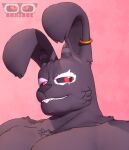 3d_(artwork) absurd_res anxiboi arm_tuft big_pecs black_nose blender_(software) blender_eevee buckteeth cheek_tuft demon digital_media_(artwork) ear_piercing ear_ring facial_tuft fur grey_body grey_fur head_tuft hi_res horn hybrid lagomorph leporid looking_aside male mammal muscular narrowed_eyes pecs piercing portrait rabbit red_eyes ring_piercing shoulder_tuft smile smirk solo squint teeth tuft white_body white_fur zarek_(anxiboi)