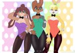 absurd_res anthro archie_comics blue_eyes bow_tie breasts brown_body brown_fur brown_hair bunnie_rabbot clothed clothing cybernetics cyborg digital_media_(artwork) english_text female fur green_eyes group hair hi_res jorge-the-wolfdog lagomorph lepi leporid lexi_bunny long_ears looking_at_viewer loonatics_unleashed looney_tunes lop_(star_wars_visions) machine mammal medium_breasts open_mouth playboy_bunny playboy_outfit rabbit sega simple_background smile sonic_the_hedgehog_(archie) sonic_the_hedgehog_(comics) sonic_the_hedgehog_(series) star_wars star_wars_visions text warner_brothers