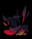  1girl :| animal_ears black_background blush_stickers candle candle_wax closed_mouth fangs green_hair hair_between_eyes hamukostill hat highres holes jitome mad_rat_dead mouse_ears mouse_girl mouse_tail notched_ear number_candle rat_god_(mad_rat_dead) red_eyes red_hat ringed_eyes sidelocks tail top_hat wings wrist_cuffs 