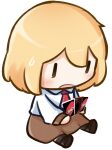  blonde_hair bob_cut brown_skirt card chibi chibi_only commentary english_commentary holding holding_card hololive hololive_english long_sleeves moon_ldl necktie red_necktie shirt short_hair simple_background skirt smol_ame sweatdrop uno_(game) virtual_youtuber watson_amelia watson_amelia_(1st_costume) white_background white_shirt yu-gi-oh! |_| 