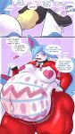 absurd_res anal anal_penetration basket belly big_belly bunny_costume clothing comic container costume easter easter_basket eeveelution egg egg_insertion generation_6_pokemon hi_res holidays male mcerror navel nintendo overweight penetration pokemon pokemon_(species) pregnant pregnant_male silk_(mcerror) sylveon text