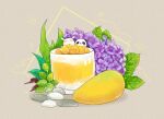 abaoyin drink flower food food_focus mango no_humans original painttool_sai_(medium) panda plant rabbit simple_background 