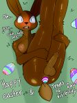absurd_res anthro anus blush breasts candy chocolate chocolate_bunny dessert easter easter_bunny easter_egg egg embarrassed food foreskin genitals gynomorph hi_res holidays intersex lagomorph leporid mammal nude oviposition penis privvys-art public public_nudity rabbit solo trans_(lore) trans_woman_(lore)