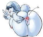  1girl anus ass bent_over blue_eyes blush borvar breasts bunny_girl from_behind furry hanging_breasts huge_breasts looking_at_viewer looking_back nipples presenting pussy smile solo spread_anus tsuki_(xenoblade) tsuki_(xenoblade_2) v white_hair white_skin xenoblade xenoblade_2 