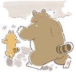  2017 anthro blush butt duo garouzuki male mammal overweight overweight_male tanuki 
