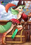  2017 absurd_res alijanask anthro avian beak bird captain_celaeno_(mlp) clothed clothing ear_piercing female hat hi_res looking_at_viewer my_little_pony my_little_pony_the_movie no_underwear parrot piercing pirate_hat pussy rainbowscreen solo treasure_chest 