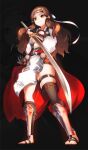  1girl arm_guards armor asymmetrical_legwear breastplate clenched_hands feet fire_emblem fire_emblem_fates fire_emblem_heroes hana_(fire_emblem) hana_(resplendent)_(fire_emblem) headband highres holding holding_sword holding_weapon japanese_armor japanese_clothes keldancon legs official_alternate_costume pelvic_curtain sandals sheath sheathed skindentation solo sword thigh_strap toeless_footwear toeless_legwear toenails toes weapon 