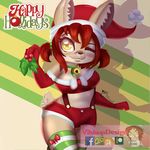  clothing female hair holidays holly_(plant) invalid_color invalid_tag lagomorph lingerie mammal plant rabbit thick_thighs vikhop 