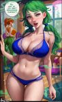  3girls arm_at_side aroma_sensei blue_bra blue_panties blush body_freckles bra braid breasts breath brown_hair caroline_(stardew_valley) cleavage curvy doorway dripping english_commentary exercise eyelashes flying_sweatdrops freckles fumes green_eyes green_hair hand_on_wall head_tilt highres indoors jodi_(stardew_valley) large_breasts lips looking_at_viewer messy_hair multiple_girls navel open_mouth orange_hair panties pants patreon_username ponytail pov_doorway robin_(stardew_valley) signature sitting sparkle speech_bubble sports_bra sportswear standing stardew_valley steaming_body stomach sunlight sweat talking tank_top thighs twintails underwear weightlifting wide_hips window wooden_floor workout_clothes yoga_mat yoga_pants 