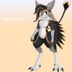 a.u.tumn avali black_hair claws fail feathers female fur hair jasuni_warmvoice low_res solo white_body white_fur wings