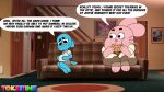 anthro cartoon_network dialogue domestic_cat english_text felid feline felis hi_res lagomorph leporid mammal nicole_watterson pregnant rabbit richard_watterson text the_amazing_world_of_gumball tokeitime