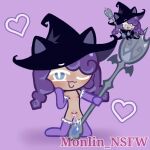  anthro bodily_fluids clothing cookie cookie_run cum dancing domestic_cat felid feline felis female food genital_fluids hat headgear headwear heart_symbol legwear magic_user mammal monlin pole pole_dancing seductive solo staff stockings witch witch_hat witchberry_cookie 