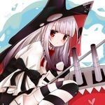  :/ anchor animal_hood azur_lane bangs black_skirt blunt_bangs blush bone bow bowtie chain closed_mouth cross erebus_(azur_lane) eyebrows eyebrows_visible_through_hair eyelashes from_side heart heart-shaped_pupils highres hood hood_up long_hair mast miniskirt puffy_sleeves red_bow red_eyes red_neckwear shimashiro_itsuki shirt sidelocks signature silver_hair skirt solo straight_hair striped striped_legwear symbol-shaped_pupils thighhighs torn_clothes turret weapon white_shirt zettai_ryouiki 